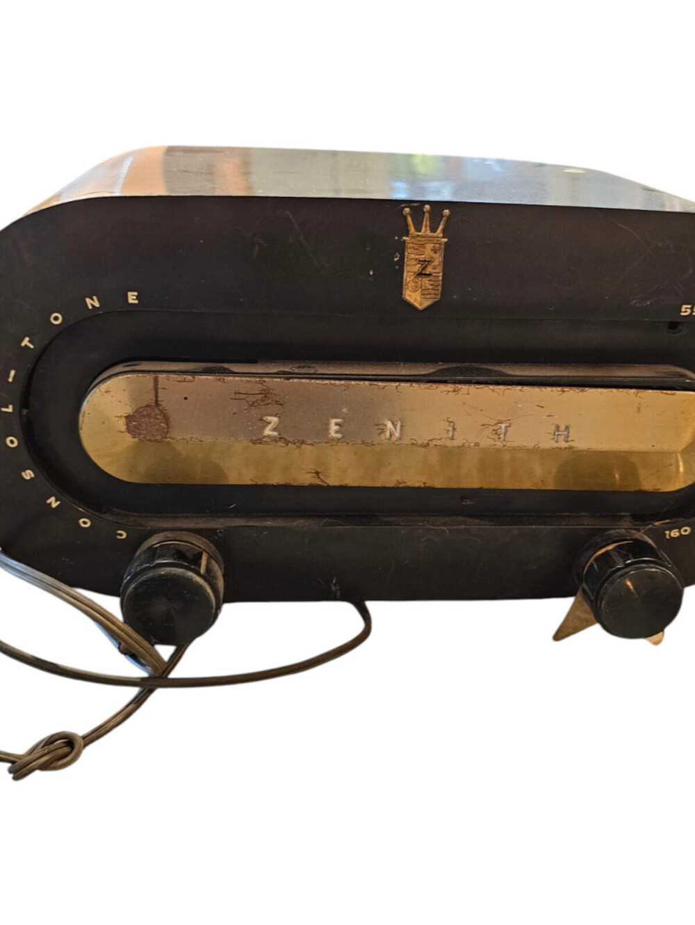 Vintage Zenith Bakelite Consol-Tone Radio - Model H511Y "Racetrack"
